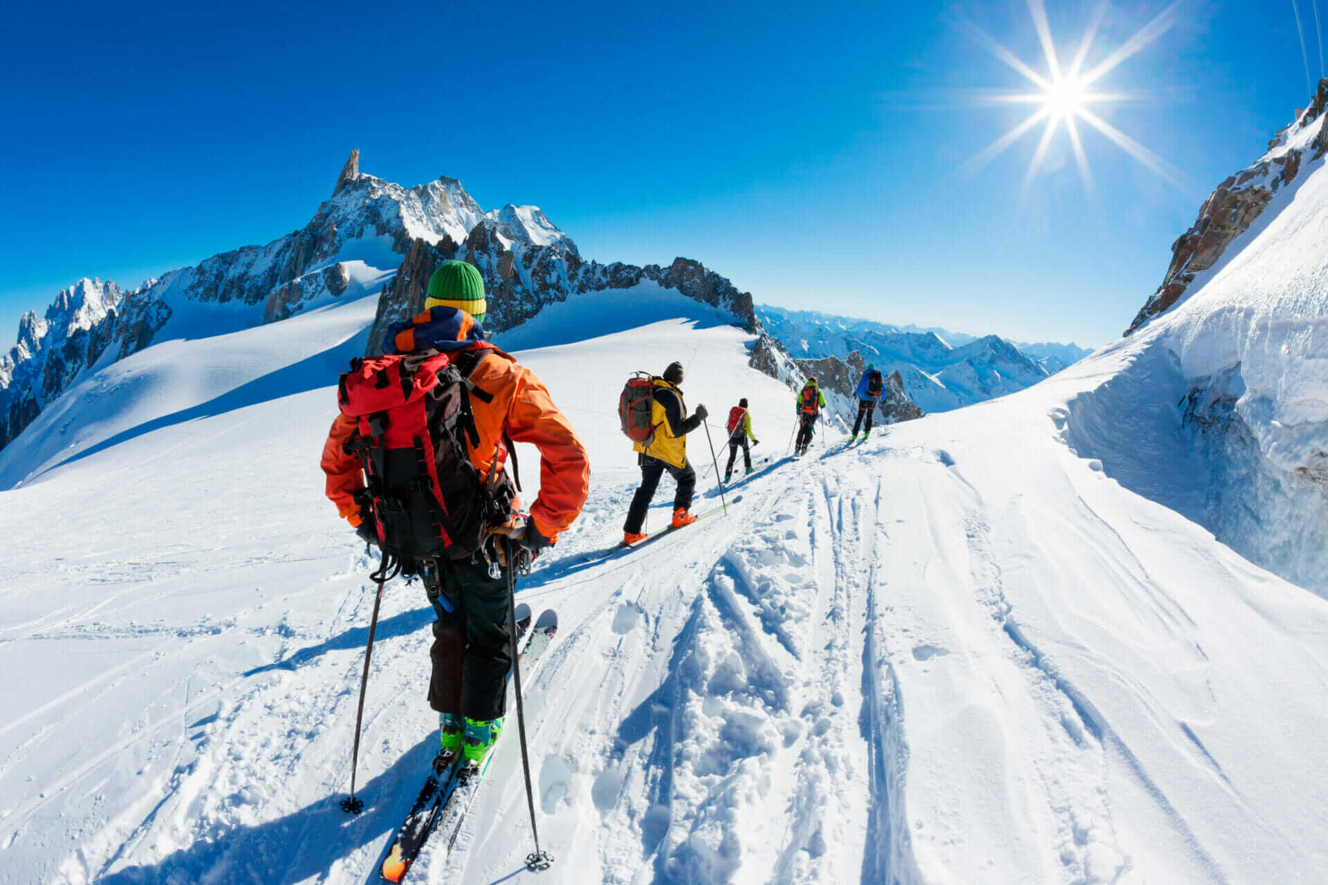 Group of alpine skiers in the alps Mile High Psychology Example of Elevate Your Mind, Elevate Your Life concept at Mile High Psychology