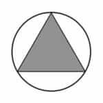 Symbol AA, Al Anon and 12-Step programs of recovery; triangle inside of a circle