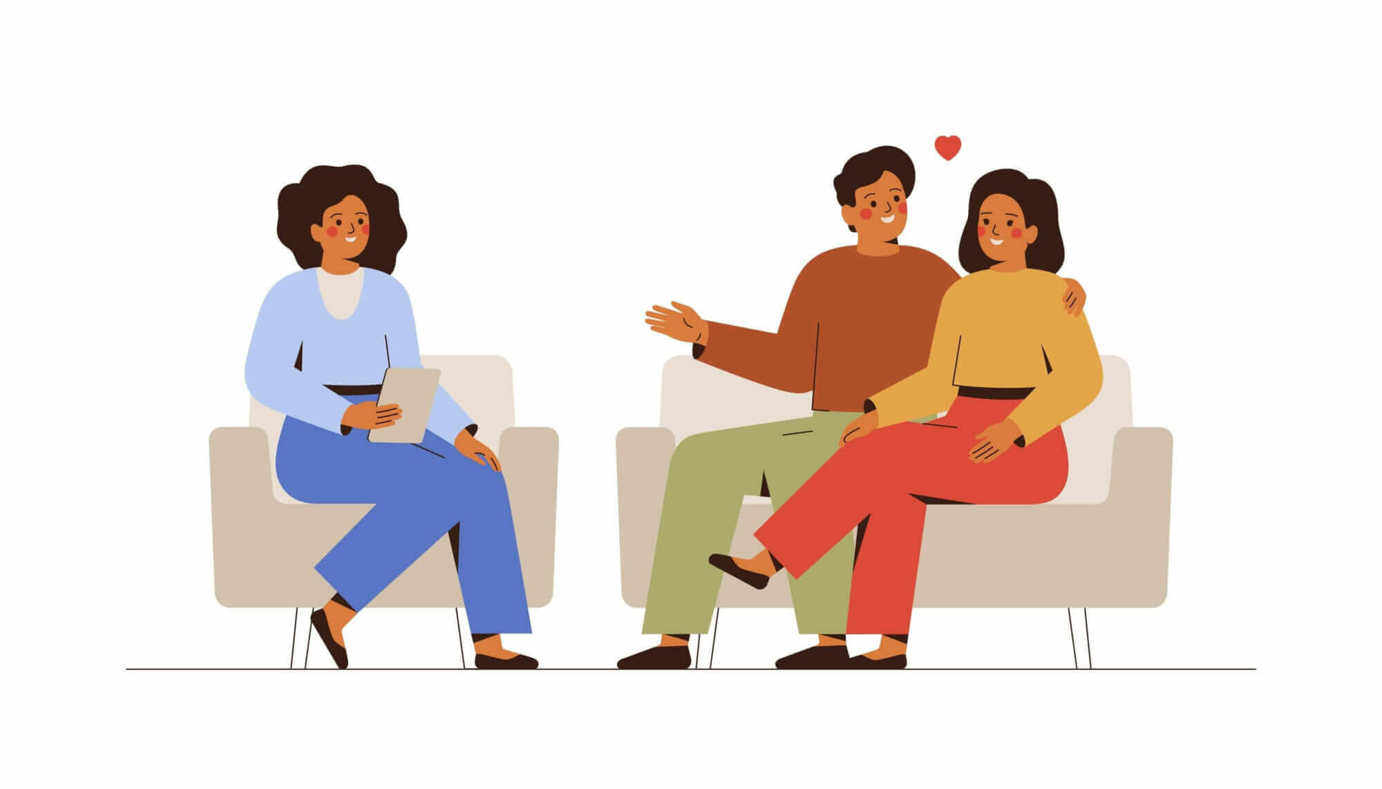 illustration-of-couples-counseling Mile High Psychology Illustration of a couples counseling session
