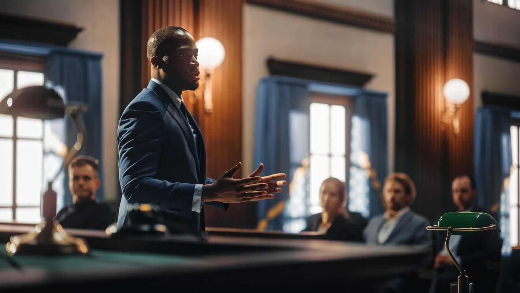 Trial lawyer in court Mile High Psychology Example of forensic psychology playing a role in legal proceedings