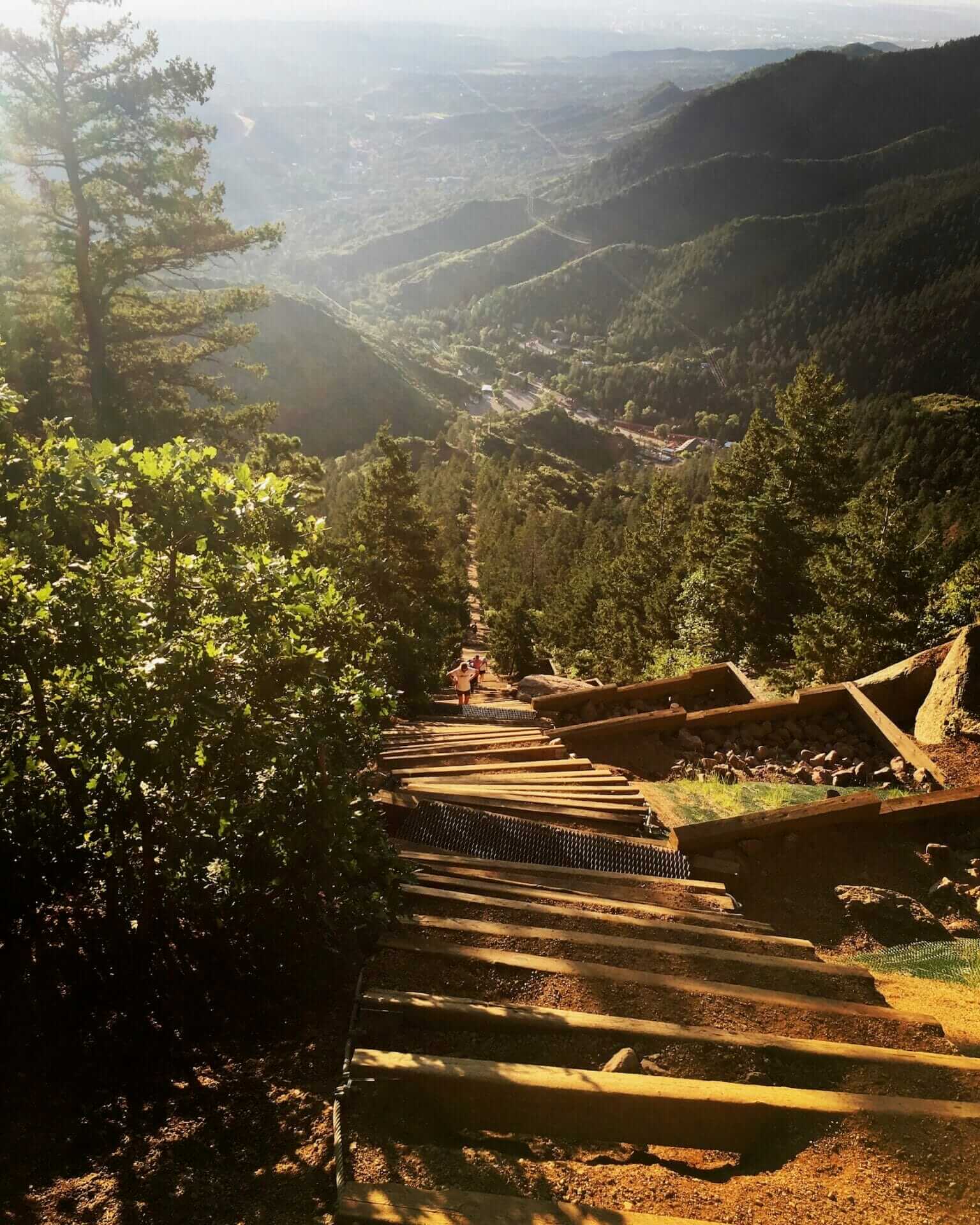 Manitou Springs Incline Hike Mile High Psychology Example of high quality of life found in Colorado Springs