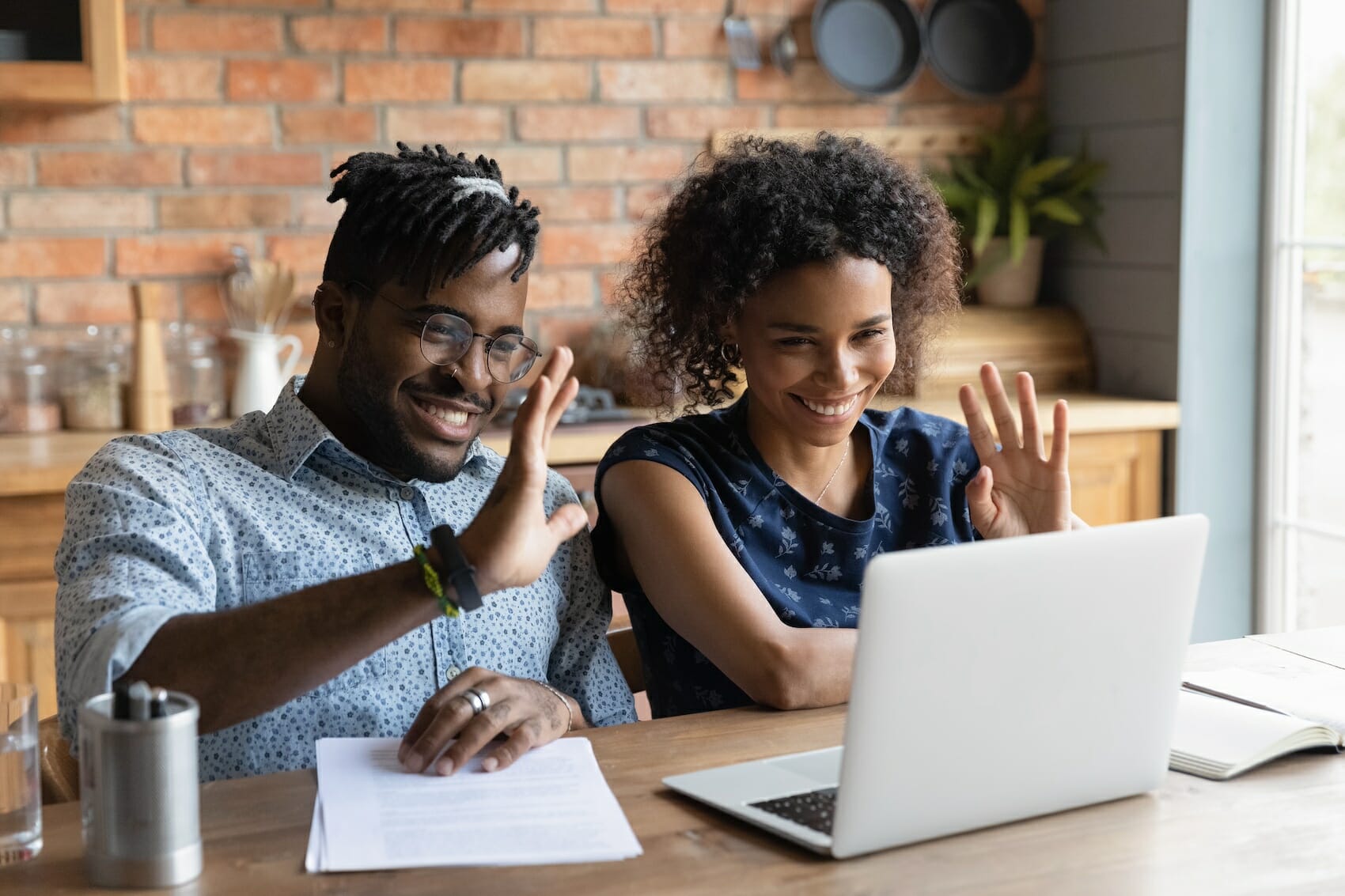 Example of online couples counseling from kitchen