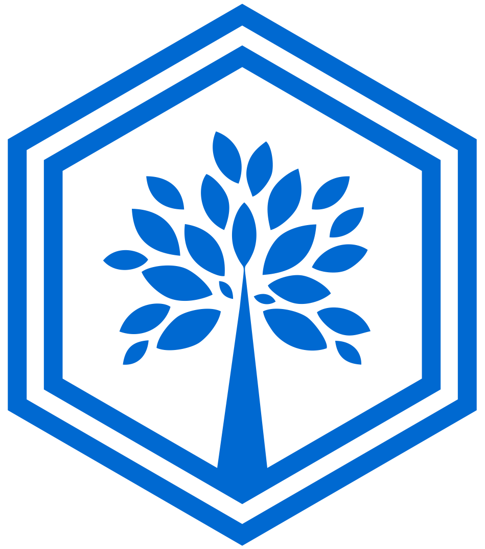 Mile High Psychology blue tree icon displayed on company website footer menu